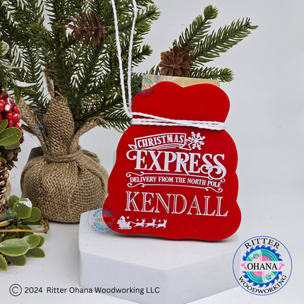Personalized Santa Sack Money Holder/Gift Card Holder Ornament