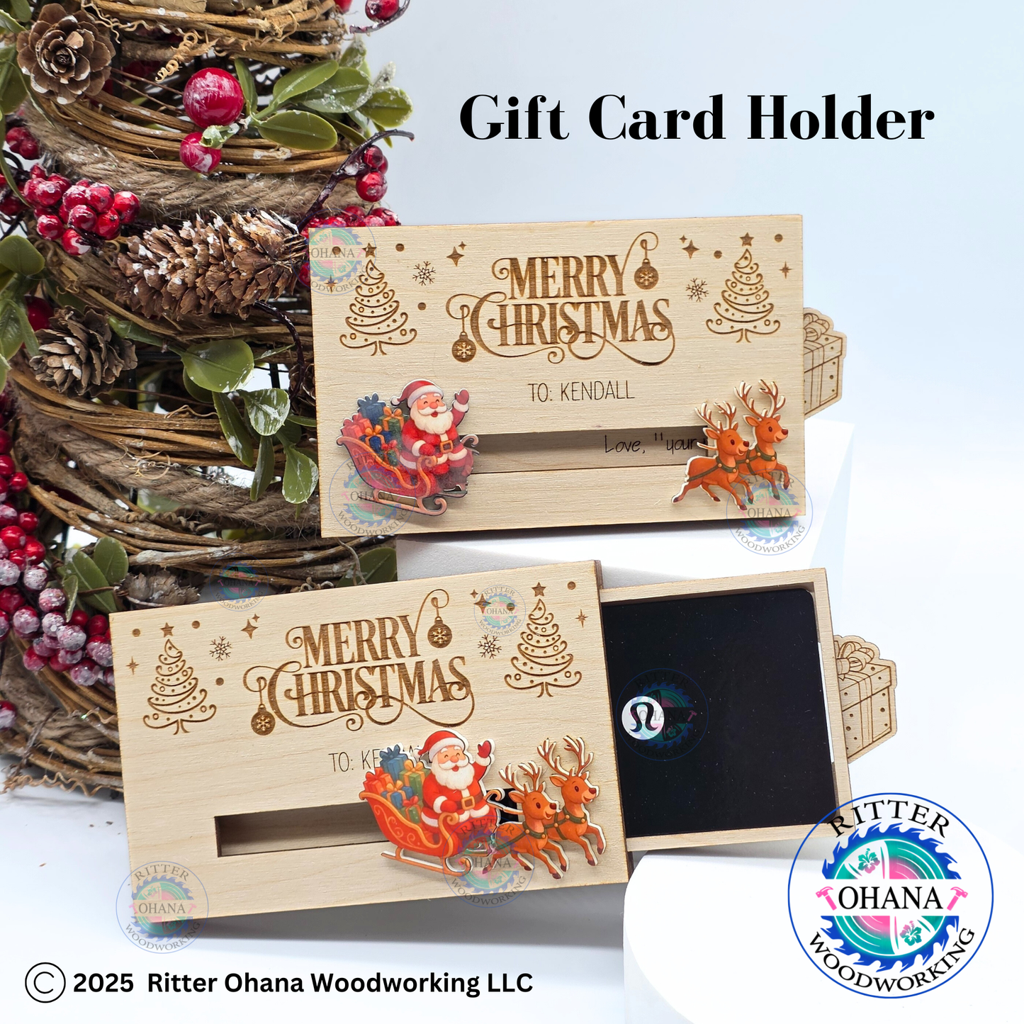 Santa Sleigh Christmas Gift Card Holder