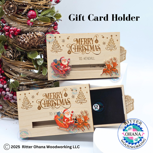 Santa Sleigh Christmas Gift Card Holder