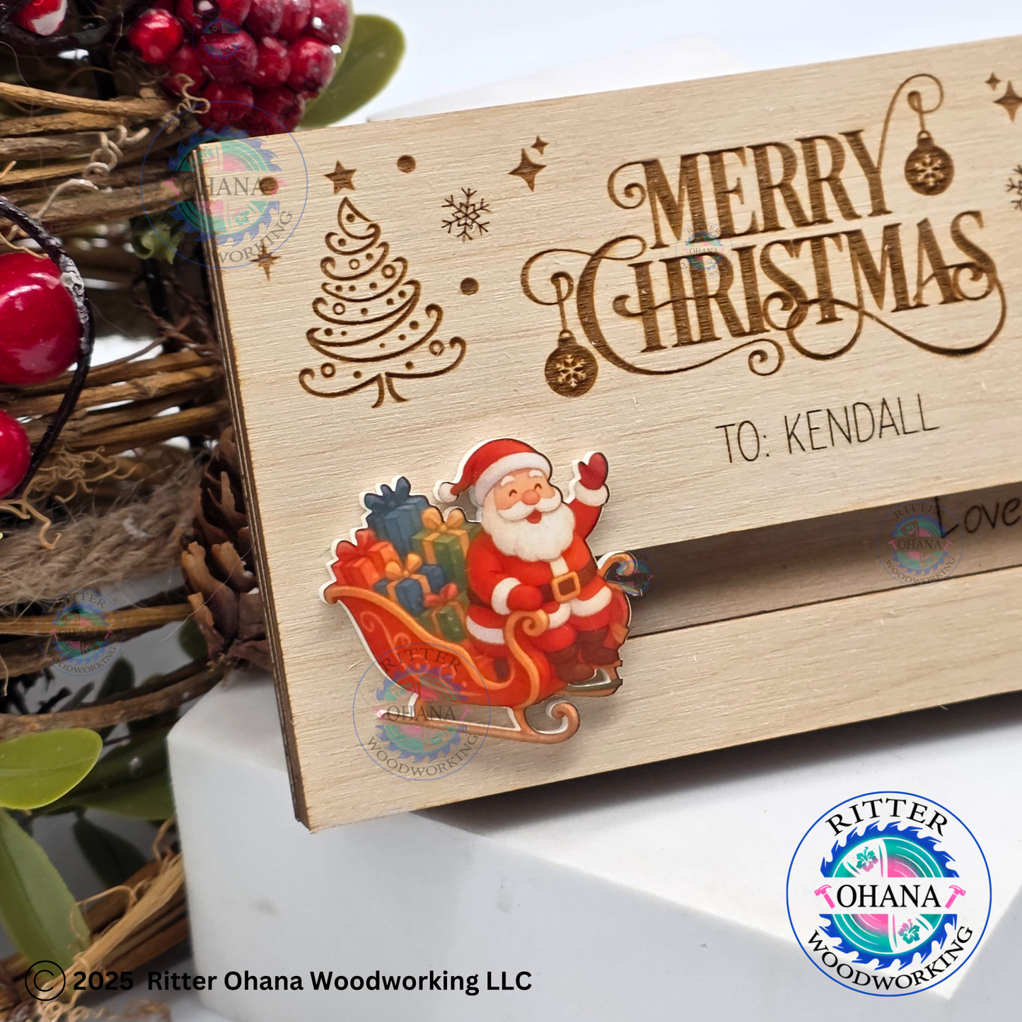 Santa Sleigh Christmas Gift Card Holder