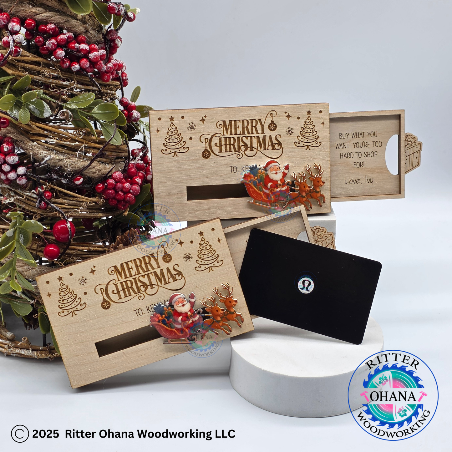 Santa Sleigh Christmas Gift Card Holder