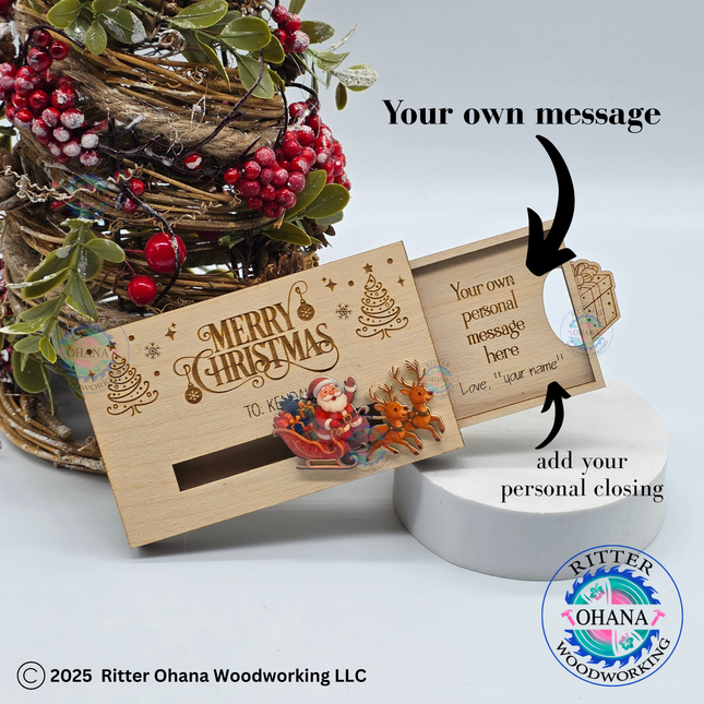 Santa Sleigh Christmas Gift Card Holder