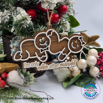 Naughty Gingerbread Ornament Eaten after Midnight