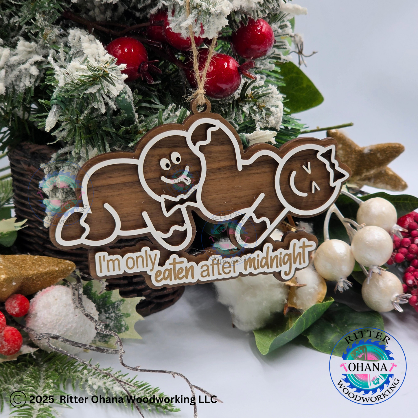 Naughty Gingerbread Ornament Eaten after Midnight