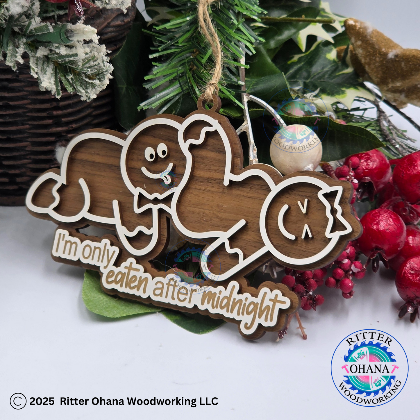Naughty Gingerbread Ornament Eaten after Midnight