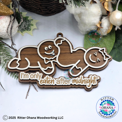 Naughty Gingerbread Ornament Eaten after Midnight