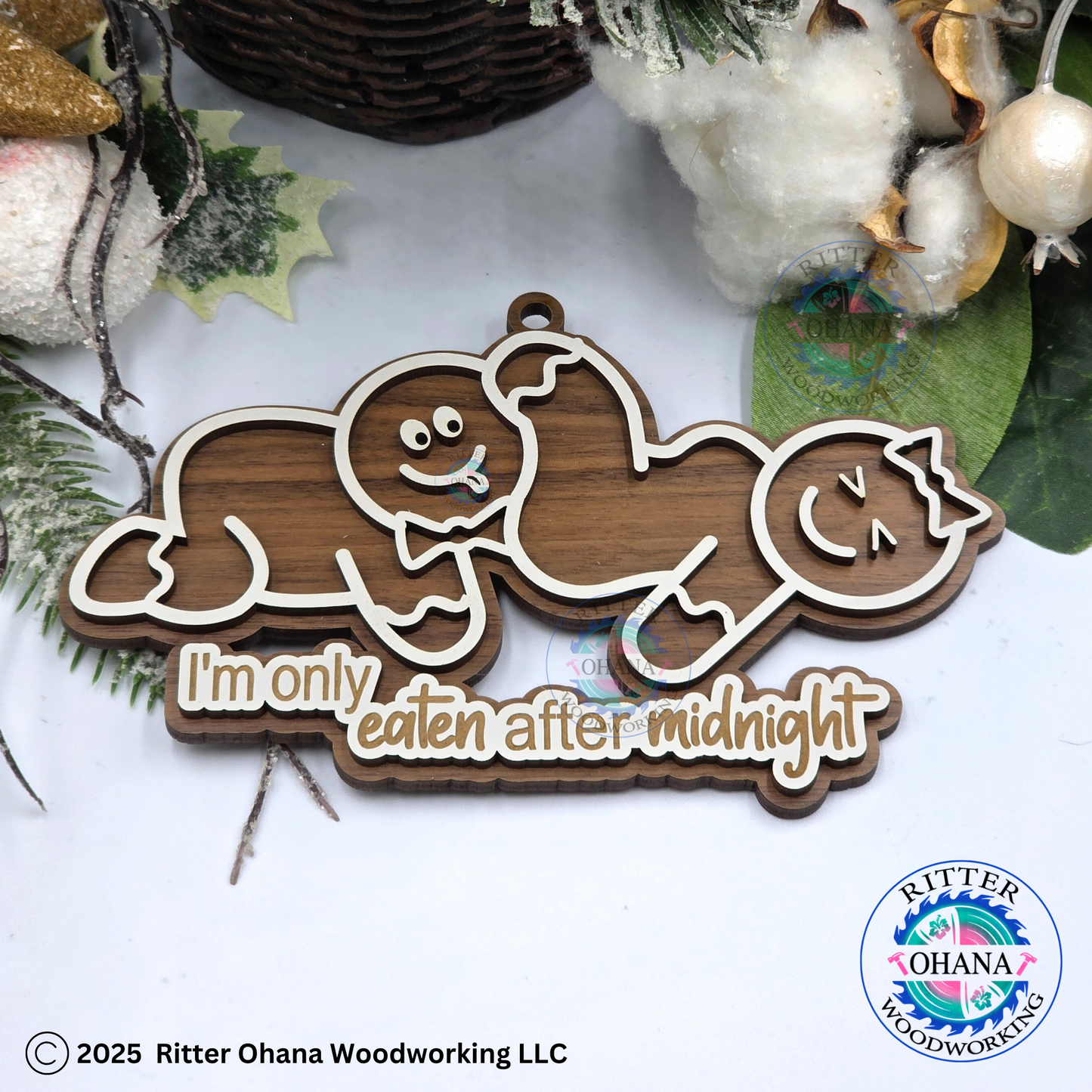 Naughty Gingerbread Ornament Eaten after Midnight